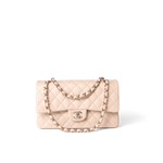 CHANEL Handbag Classic Flap / Beige 22c Beige Caviar Quilted Classic Flap Medium Light Gold Hardware - Redeluxe