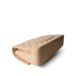 CHANEL Handbag Classic flap / Beige Beige / Tan Caviar Quilted Classic Flap Medium Light Gold Hardware - Redeluxe