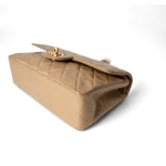 CHANEL Handbag Classic Flap / Beige Dark Beige Lambskin Quilted Vintage Classic Flap Gold Hardware - Redeluxe