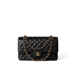 CHANEL Handbag Classic Flap / Black Black Caviar Quilted Classic Flap Medium Gold Hardware - Redeluxe