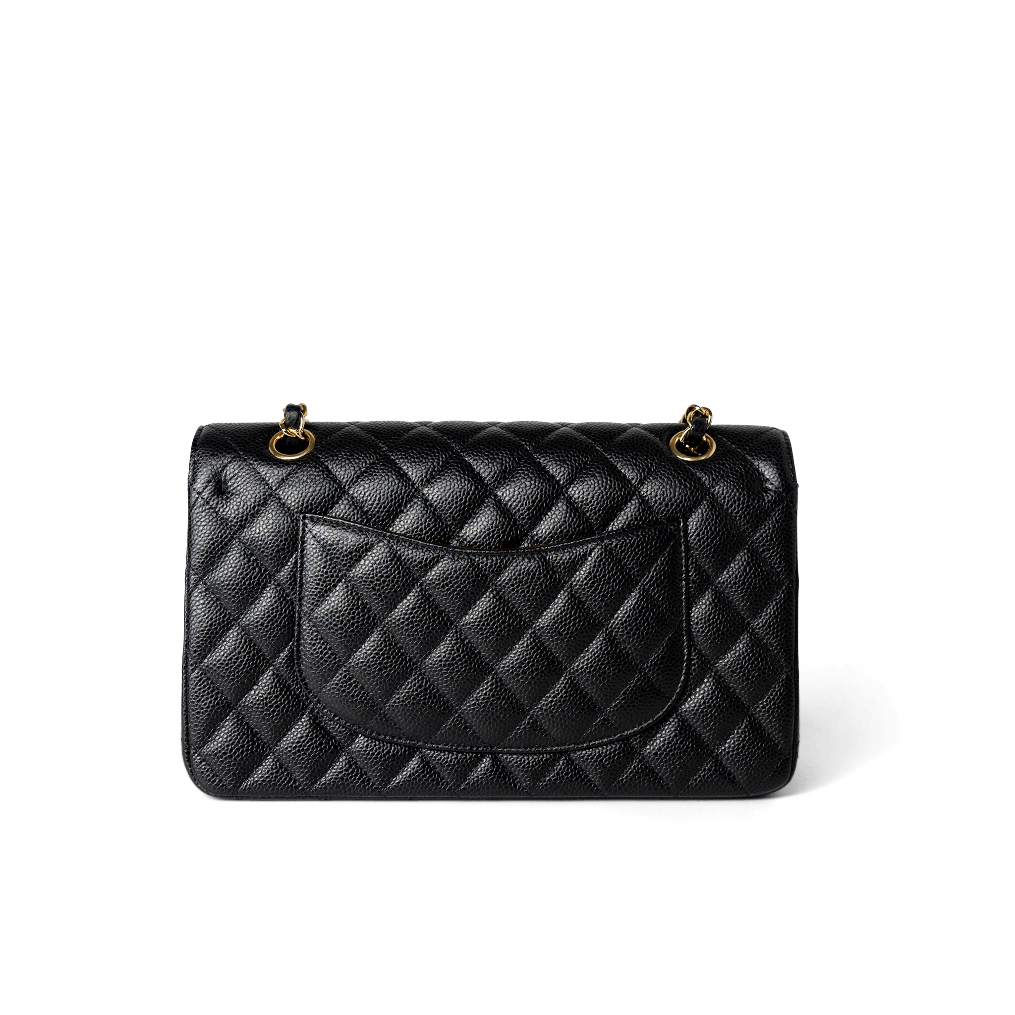 CHANEL Handbag Classic Flap / Black Black Caviar Quilted Classic Flap Medium Gold Hardware - Redeluxe