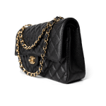 CHANEL Handbag Classic Flap / Black Black Caviar Quilted Classic Flap Medium Gold Hardware - Redeluxe