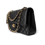 CHANEL Handbag Classic Flap / Black Black Caviar Quilted Classic Flap Medium Gold Hardware - Redeluxe