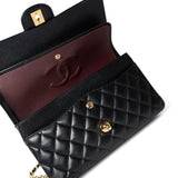 CHANEL Handbag Classic flap / Black Black Caviar Quilted Classic Flap Medium Gold Hardware - Redeluxe