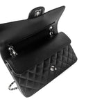 CHANEL Handbag Classic flap / Black Black Caviar Quilted Classic Flap Medium Silver Hardware - Redeluxe
