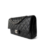 CHANEL Handbag Classic flap / Black Black Caviar Quilted Classic Flap Medium Silver Hardware - Redeluxe