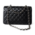 CHANEL Handbag Classic Flap / Black Black Caviar Quilted Classic Flap Small Silver Hardware - Redeluxe