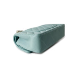 CHANEL Handbag Classic flap / Blue 19C Tiffany Blue Caviar Quilted Classic Flap Small Light Gold Hardware - Redeluxe