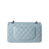 CHANEL Handbag Classic flap / Blue 22P Light Blue Caviar Quilted Classic Flap Medium Light Gold Hardware - Redeluxe