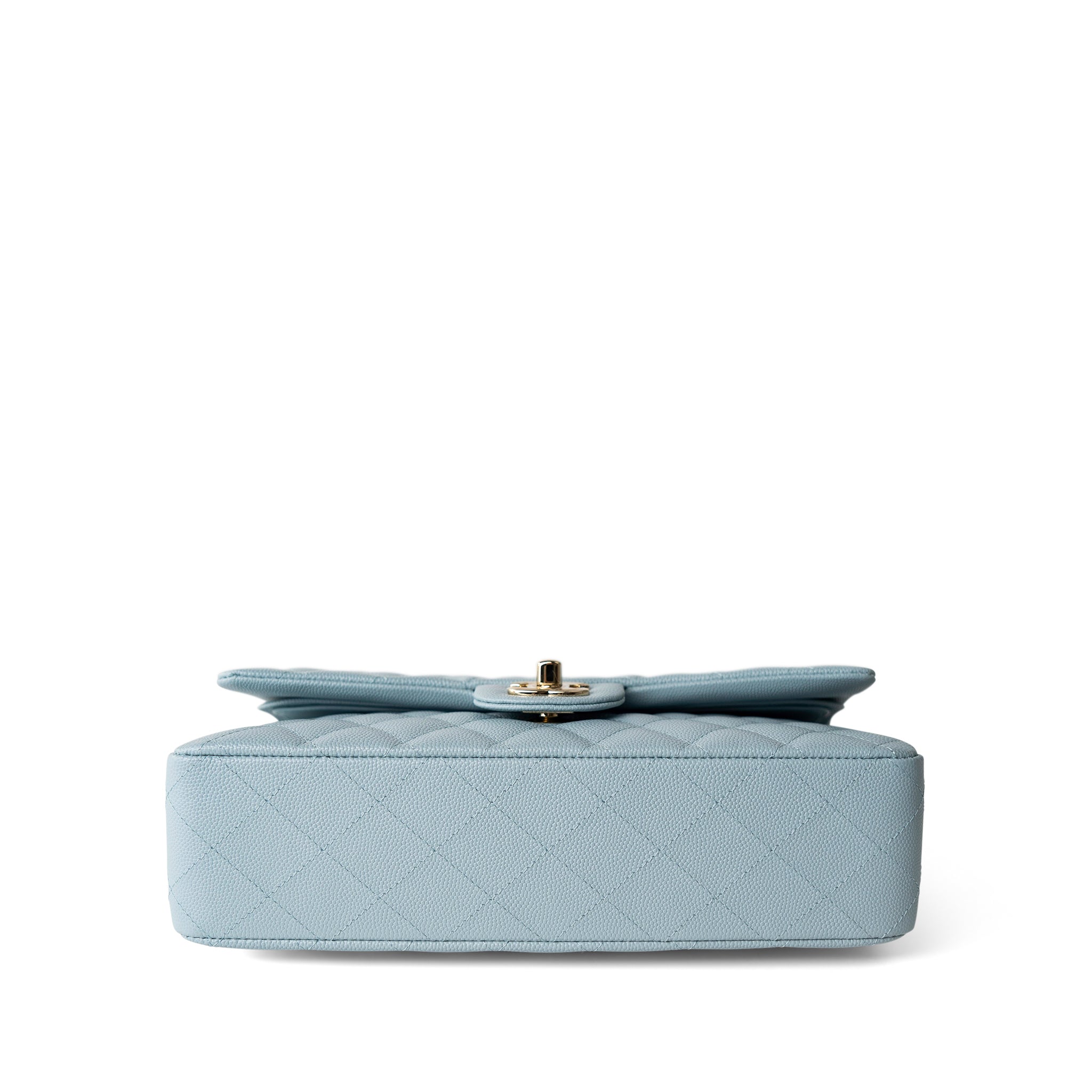 CHANEL Handbag Classic flap / Blue 22P Light Blue Caviar Quilted Classic Flap Medium Light Gold Hardware - Redeluxe