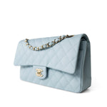 CHANEL Handbag Classic flap / Blue 22P Light Blue Caviar Quilted Classic Flap Medium Light Gold Hardware - Redeluxe
