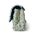 CHANEL Handbag Classic Flap / White 23S White Blue Green Tweed Quilted Classic Flap Medium - Redeluxe