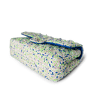 CHANEL Handbag Classic Flap / White 23S White Blue Green Tweed Quilted Classic Flap Medium - Redeluxe