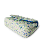 CHANEL Handbag Classic Flap / White 23S White Blue Green Tweed Quilted Classic Flap Medium - Redeluxe