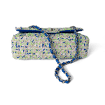 CHANEL Handbag Classic Flap / White 23S White Blue Green Tweed Quilted Classic Flap Medium - Redeluxe