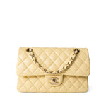 CHANEL Handbag Classic flap / Yellow 21C Yellow Lambskin Quilted Classic Flap Small Light Gold Hardware - Redeluxe