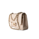 CHANEL Handbag Cream 20C Light Beige Caviar Quilted Classic Flap Medium Light Gold Hardware - Redeluxe