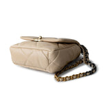 CHANEL Handbag Cream 21B Beige Lambskin Quilted 19 Flap Small Mixed Hardware - Redeluxe