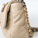CHANEL Handbag Cream 22S Beige Lambskin Quilted Small 19 Flap Mixed Hardware - Redeluxe