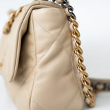 CHANEL Handbag Cream 22S Beige Lambskin Quilted Small 19 Flap Mixed Hardware - Redeluxe