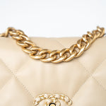 CHANEL Handbag Cream 22S Beige Lambskin Quilted Small 19 Flap Mixed Hardware - Redeluxe