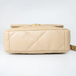 CHANEL Handbag Cream 22S Beige Lambskin Quilted Small 19 Flap Mixed Hardware - Redeluxe