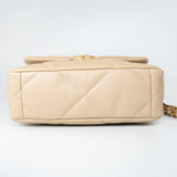 CHANEL Handbag Cream 22S Beige Lambskin Quilted Small 19 Flap Mixed Hardware - Redeluxe