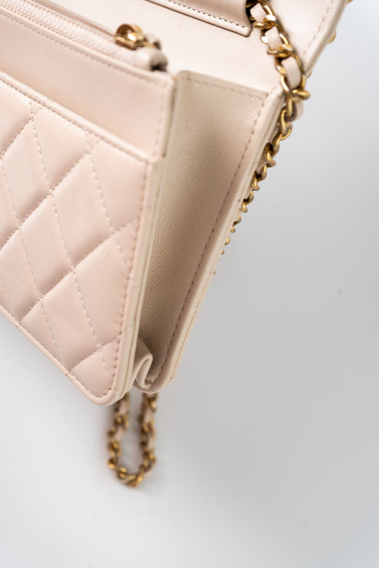 Buy Luxury Lambskin Quilted Chain Around Wallet On Chain WOC Aged Gold ...