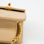 CHANEL Handbag Cream Vintage Beige Double Turnlock Single Flap Briefcase Bag Gold Hardware - Redeluxe