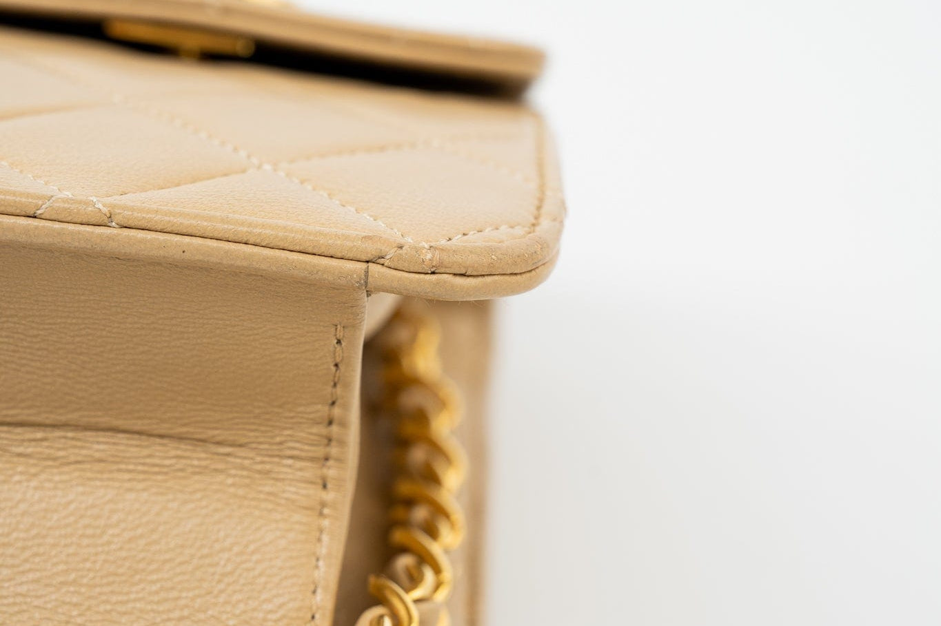 CHANEL Handbag Cream Vintage Beige Double Turnlock Single Flap Briefcase Bag Gold Hardware - Redeluxe