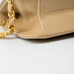 CHANEL Handbag Cream Vintage Beige Double Turnlock Single Flap Briefcase Bag Gold Hardware - Redeluxe