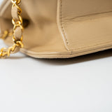 CHANEL Handbag Cream Vintage Beige Double Turnlock Single Flap Briefcase Bag Gold Hardware - Redeluxe