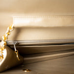 CHANEL Handbag Cream Vintage Beige Double Turnlock Single Flap Briefcase Bag Gold Hardware - Redeluxe