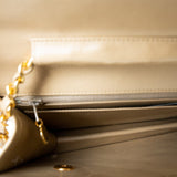 CHANEL Handbag Cream Vintage Beige Double Turnlock Single Flap Briefcase Bag Gold Hardware - Redeluxe