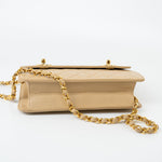 CHANEL Handbag Cream Vintage Beige Double Turnlock Single Flap Briefcase Bag Gold Hardware - Redeluxe