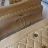 CHANEL Handbag Cream Vintage Beige Lambskin Quilted Classic Flap Medium GHW - Redeluxe