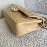 CHANEL Handbag Cream Vintage Beige Lambskin Quilted Classic Flap Medium GHW - Redeluxe