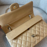 CHANEL Handbag Cream Vintage Beige Lambskin Quilted Classic Flap Medium GHW - Redeluxe