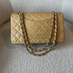 CHANEL Handbag Cream Vintage Beige Lambskin Quilted Classic Flap Medium GHW - Redeluxe