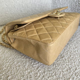 CHANEL Handbag Cream Vintage Beige Lambskin Quilted Classic Flap Medium GHW - Redeluxe