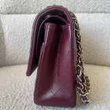 CHANEL Handbag Dark Red/Maroon Caviar Quilted Classic Flap Medium LGHW - Redeluxe
