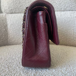 CHANEL Handbag Dark Red/Maroon Caviar Quilted Classic Flap Medium LGHW - Redeluxe