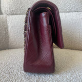 CHANEL Handbag Dark Red/Maroon Caviar Quilted Classic Flap Medium LGHW - Redeluxe