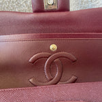 CHANEL Handbag Dark Red/Maroon Caviar Quilted Classic Flap Medium LGHW - Redeluxe