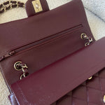 CHANEL Handbag Dark Red/Maroon Caviar Quilted Classic Flap Medium LGHW - Redeluxe