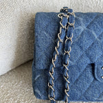CHANEL Handbag Denim Quilted Single Flap Medium SHW - Redeluxe