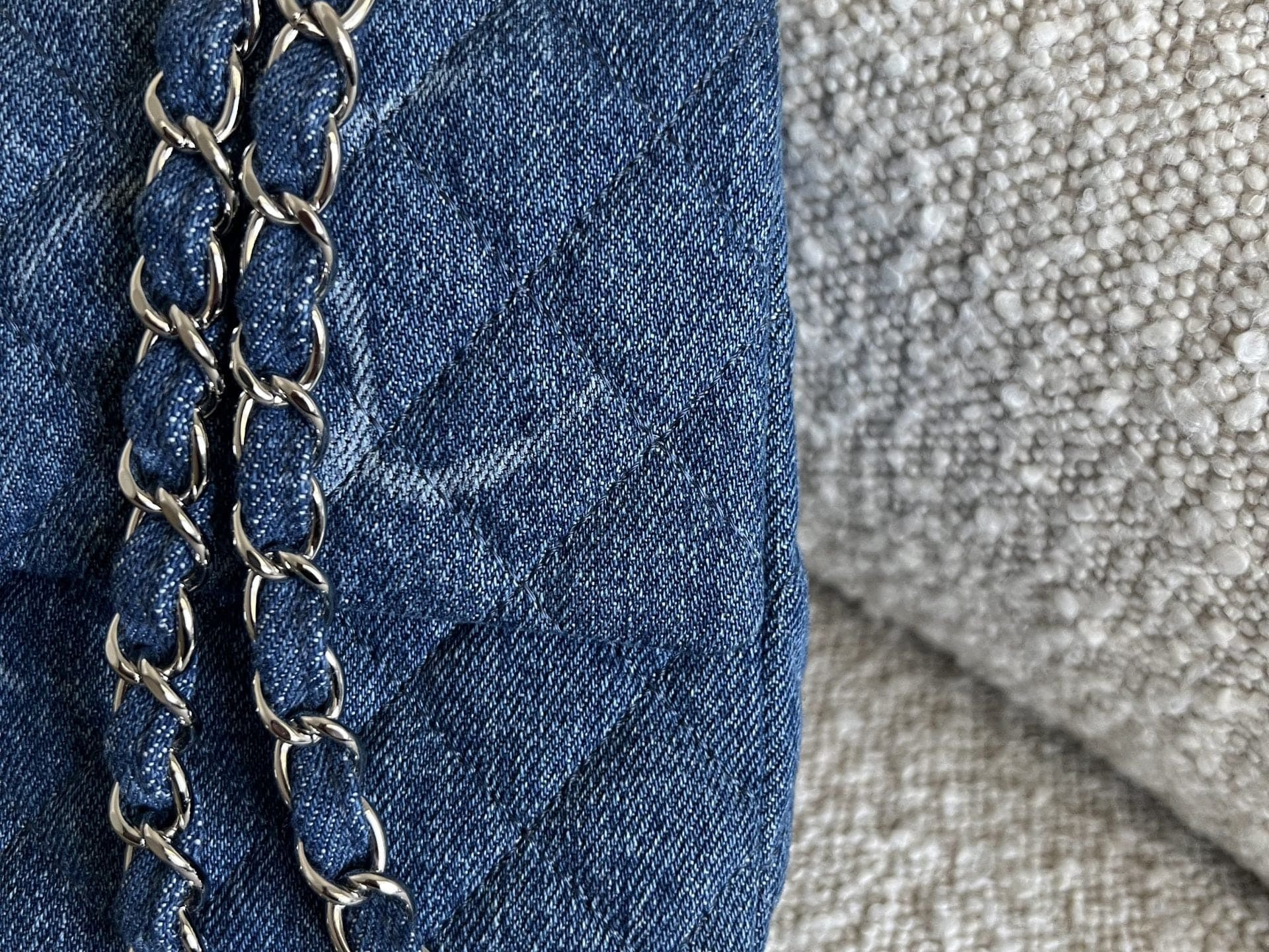 CHANEL Handbag Denim Quilted Single Flap Medium SHW - Redeluxe