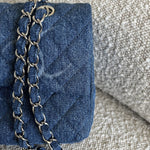 CHANEL Handbag Denim Quilted Single Flap Medium SHW - Redeluxe