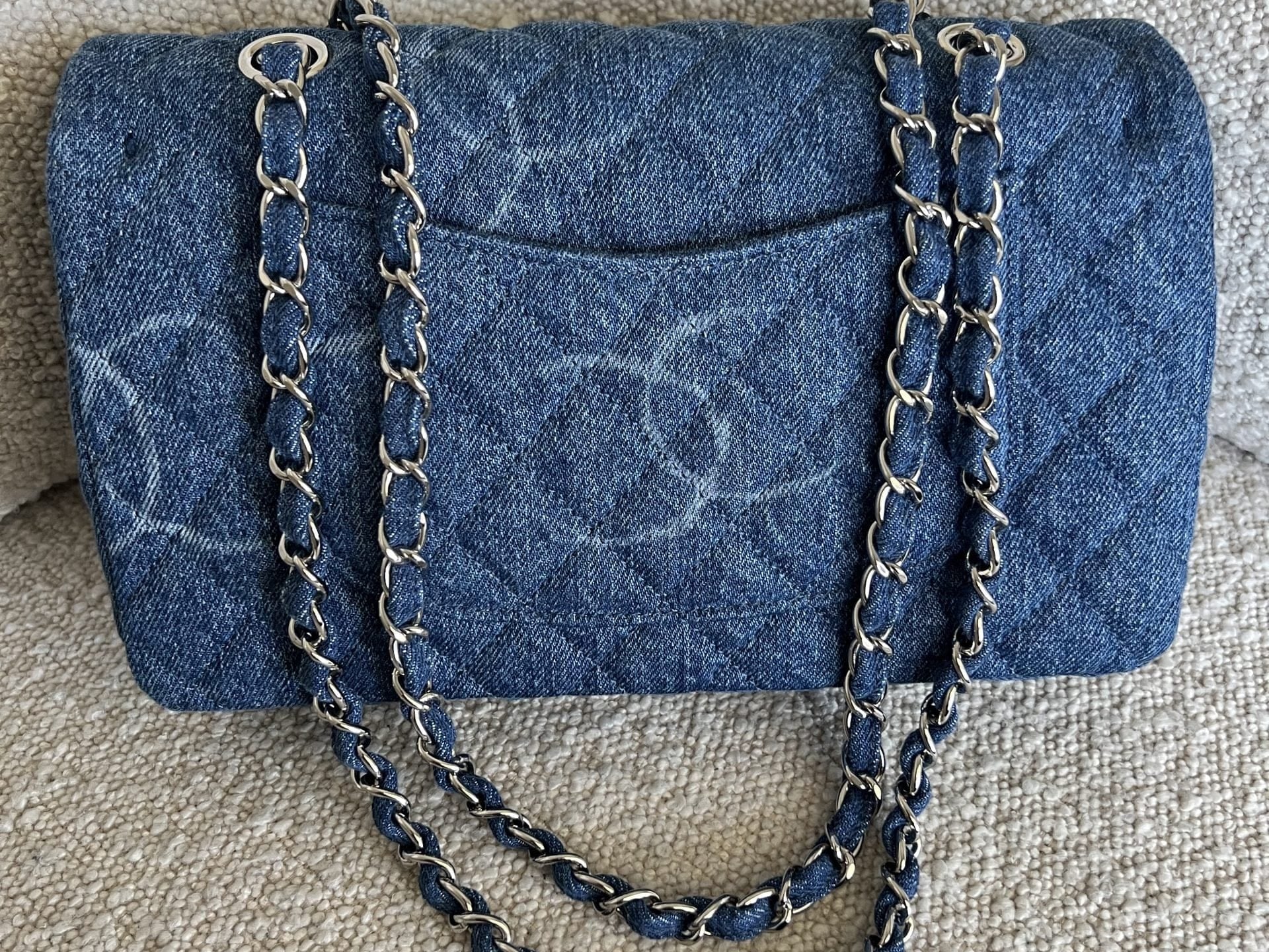 CHANEL Handbag Denim Quilted Single Flap Medium SHW - Redeluxe