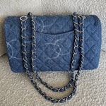 CHANEL Handbag Denim Quilted Single Flap Medium SHW - Redeluxe